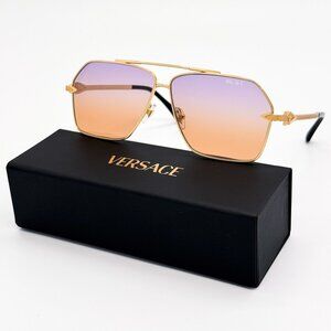 NEW VE2284 1002/EL GOLD PINK UNISEX AVIATOR SUNGLASSES VE2284 1002EL